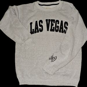 Las Vegas light gray knit sweater unisex medium